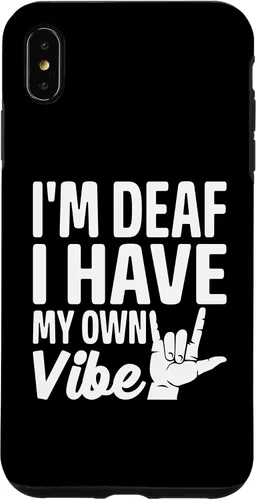 Vista 11 de Funda para iPhone 17 con texto en inglés «Sordo» con texto en inglés «Sordo» con texto «I'm Deaf. I Have My Own Vibe»