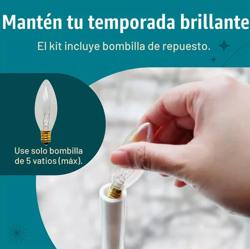 Vista 5 de Holiday Joy Velas de ventana con sensor de atardecer a amanecer con cable