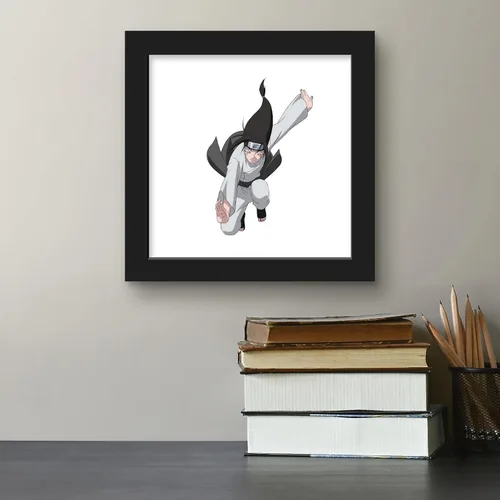 Vista 5 de Trends International Gallery Pops Naruto Shippuden - Arte de pared Neji Hyuga, versión enmarcada negra, 12 x 12 pulgadas