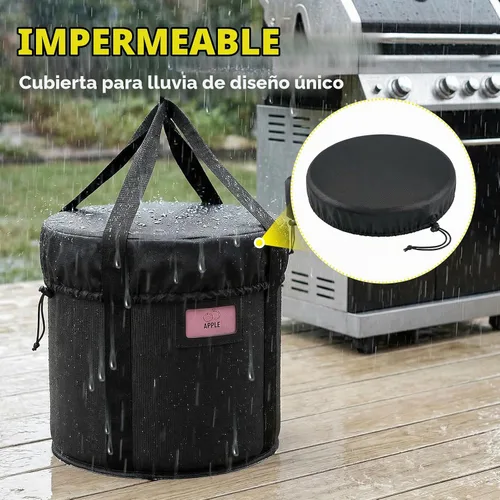 Vista 3 de TOHONFOO Contenedores de Almacenamiento de Pellets de Madera de 32 Libras para Ahumador, Contenedor de Almacenamiento de Pellets de Madera que