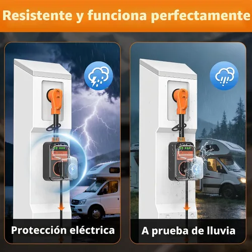 Vista 5 de MILLIONHOME Protector contra sobretensiones para autocaravana de 50 amperios, protección de voltaje, protectores de sobretensión, impermeables