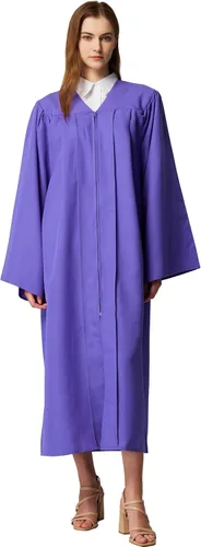 Vista 14 de MyGradDay Batas de coro unisex mate para iglesia, bautismo, oficiante, confirmación, vestido de graduación, bata de pastor y jueces Negro