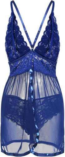 Vista 2 de RTRDE Lencería sexy para mujer, a la moda, con correa de color sólido, lencería de encaje