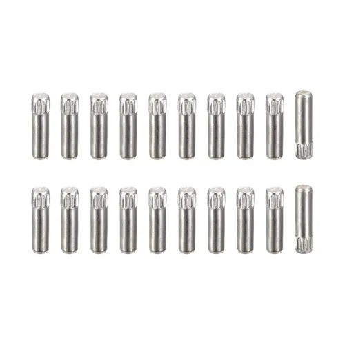 Vista 35 de uxcell Pasadores de acero inoxidable 304 de 0.05 x 0.236 pulgadas, 20 pines de cabeza moleteada con extremo biselado plano, clavijas de madera