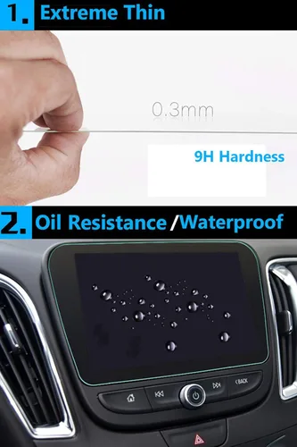 Vista 3 de TTCR-II Protector de pantalla de vidrio templado de 8 pulgadas compatible 8" para Chevy Malibu/Equinox/Volt