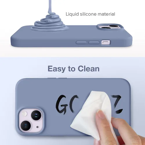 Vista 7 de GONEZ Funda magnética para iPhone 14, compatible con Magsafe, con protector de pantalla + protector de cámara, forro de microfibra antiarañazos