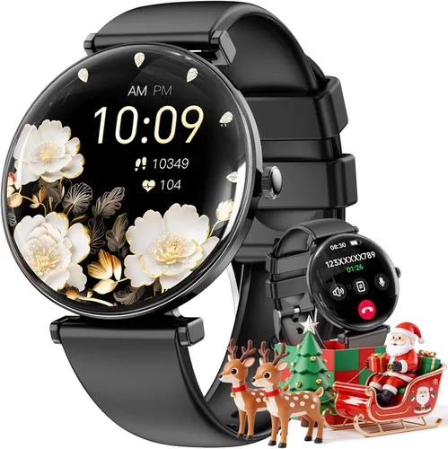 Vista 8 de Hwagol - Relojes inteligentes para mujer compatibles con iPhone Android [llamadas/cuerpo delgado de metal], pantalla AMOLED microesférica de 1.43