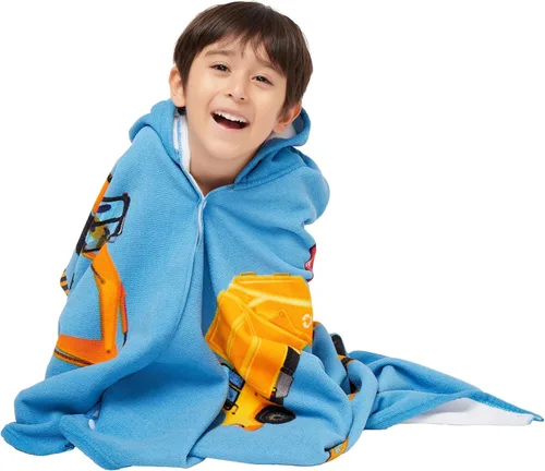 Vista 4 de Gealaek Toalla con capucha para niños pequeños de 5 a 12 años, toalla de baño, piscina, playa, extra grande, suave y absorbente, poncho de playa