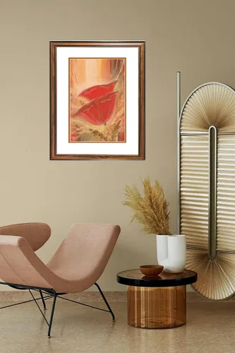 Vista 2 de buyartforless Póster con diseño de amapolas de Peter Jan Schuin (30.0 x 22.0 in), diseño de amapolas con borde negro