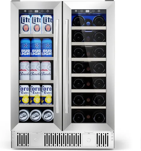 Vista 12 de Electactic - Refrigerador para vino independiente, encimera, 24 latas, bodega de vino, enfriador de bebidas para refrescos, cerveza enlatada