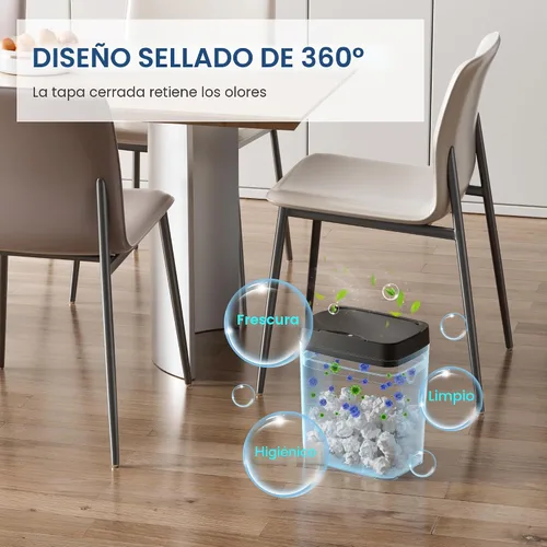 Vista 6 de Vanpopubs Paquete de 2 Botes de Basura de Baño de 2.7 Galones con Tapa, Bote de Basura Automático Pequeño Inteligente sin Contacto, Sensor
