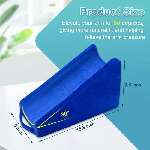 Vista 2 de Zelen Almohada de elevación de brazo Soporte de cuña Almohada médica para brazo elevador poscirugía Elevación de brazos quirúrgicos elevados