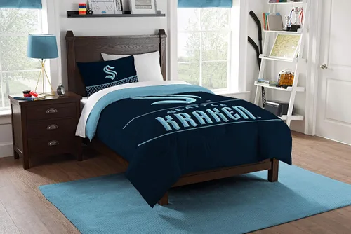Vista 20 de Juego de edredón y funda de almohada para cama individual o matrimonial/queen, con licencia oficial de la NHL
