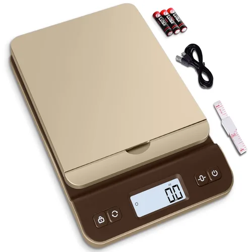 Vista 11 de Báscula de envío QP, báscula digital postal de alta precisión de 86 lb/0.1 oz para paquetes, función de retención/tara, pantalla LCD retroiluminada