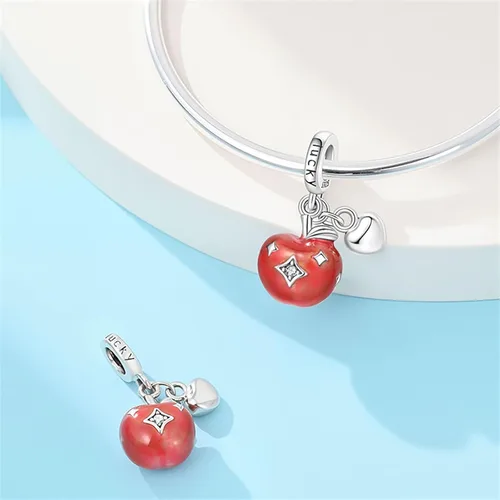 Vista 8 de PARCOM Charms S925 Sterling Silver Fits for Pandora Bracelets Cherry Blossom Dangle Beads Jewelry for Women