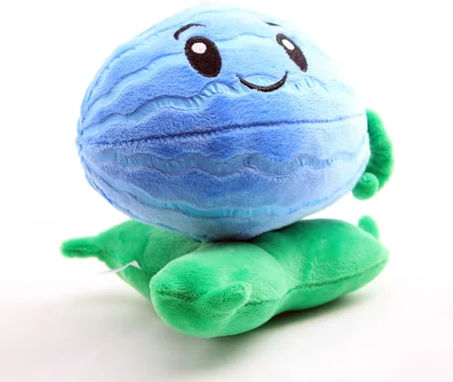 Vista 2 de Juguetes de peluche de plantas, figuras de muñeca de peluche, regalo de cumpleaños para niños (sandía azul)
