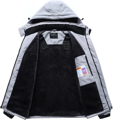 Vista 3 de Pooluly - Chaqueta impermeable de invierno, esquí, snowboard, para hombre, con capucha, rompevientos.
