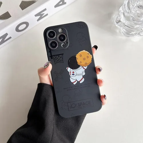 Vista 11 de Yonds Queen para iPhone 7 Plus / 8 Plus, linda funda con diseño de astronauta de dibujos animados, elegante parachoques de TPU suave, protectora