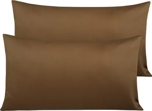 Vista 41 de NTBAY Fundas de Almohada de Algodón Egipcio Queen - Juego de 2, Fundas de Almohada de Algodón de 500 Hilos - Fundas de Almohada Suaves
