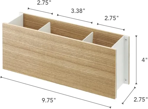 Vista 7 de YAMAZAKI Home Rin Organizador de escritorio, control remoto de TV y soporte para bolígrafos, pequeño, acero + madera