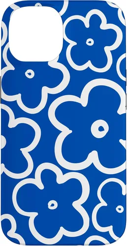 Vista 4 de Funda floral azul y blanca con diseño de flores silvestres para iPhone 16