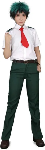 Vista 3 de miccostumes Disfraz de superhéroe de anime para hombre, uniforme de verano con corbata