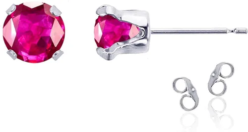 Vista 104 de Aretes de tuerca de plata de ley 925 chapados en oro de 14 quilates macizo, oro amarillo, blanco o rosa de 0.236 in Amatista