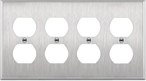 Vista 18 de ENERLITES Placa de pared de metal para receptáculo dúplex, acero inoxidable, tapa de tomacorriente, resistente a la corrosión, tamaño estándar