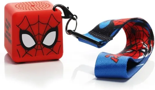 Vista 3 de Disney Stitch Bitty Box - Altavoz Bluetooth con cordón de 5 pulgadas, mini altavoz inalámbrico Bluetooth portátil, clip para llavero, tiempo de Azul
