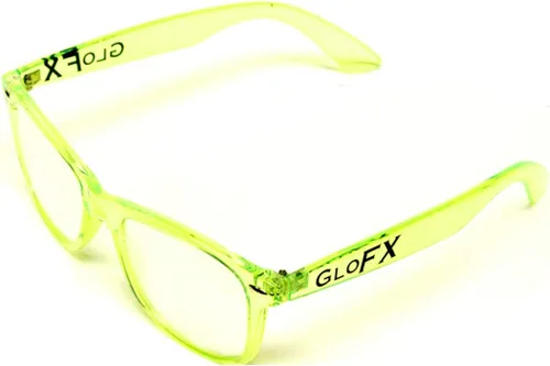 Vista 4 de Gafas de sol con difracción. Efecto prisma 3D de caleidoscopio multicolor. Gafas delirantes de GloFX., Verde