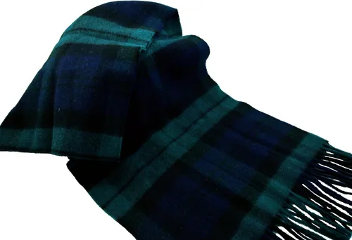 Vista 2 de 100% Irish Lambswool Plaid Scarf, Soft & Warm, Celtic Tartan Pattern, Imported
