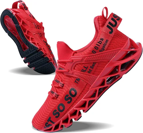 Vista 4 de COKAFIL - Zapatos de correr para hombre, tenis atléticos con bordes para caminar
