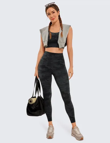 Vista 3 de CRZ YOGA Leggings de entrenamiento para mujer con sensación de desnudez cepillada de 2528 pulgadas, pantalones de yoga de compresión de cintura alta