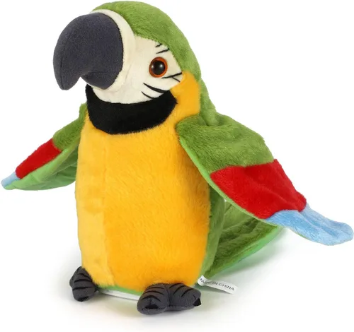 Vista 4 de Loro parlante – repite lo que dices con linda voz – Juguete electrónico de peluche que habla de mascotas para niños, juguetes de fiesta de regalo