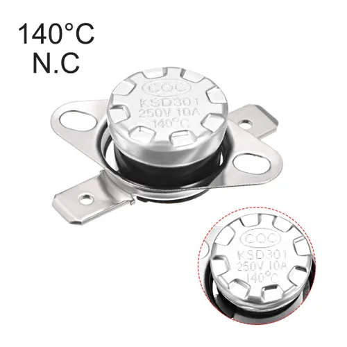 Vista 68 de uxcell KSD301 Termostato 32.0 °F/32 ° F 10 A Normalmente Cerrado N.C Ajuste Snap Disc Interruptor de temperatura para microondas, horno, cafeteras 2