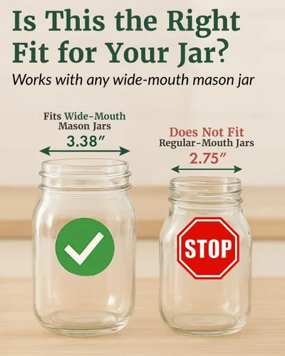 Vista 5 de Elementi Mason Jar - Kit de fermentación de 2 tapas de fermentación de silicona y pesas de fermentación de boca ancha, chucrut, kimchi y decapado