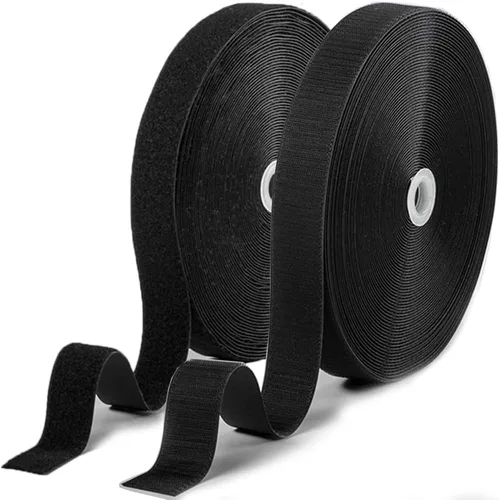 Vista 11 de SOURRI Cinta de velcro grande de 4'' x 20 pies con gancho y bucle, tiras autoadhesivas de servicio pesado, evitan que los cojines del sofá se