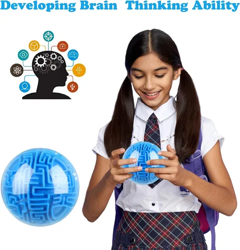 Vista 4 de Sratte Maze Ball 3D Maze Game Puzzle Toy Gifts Gravity Brain Teasers Ball para niños, adolescentes y adultos, desafío difícil (clásico)