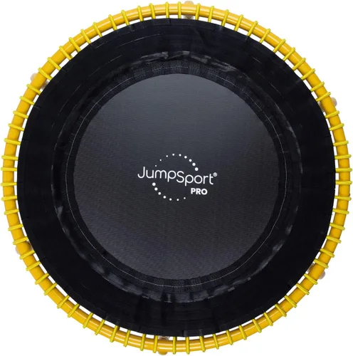 Vista 18 de JumpSport 350 PRO - Trampolín de fitness resistente para interiores, 39 pulgadas, 36 cordones elásticos EnduroLast de alta calidad, rebote