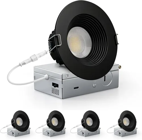 Vista 13 de Adetu lámpara de techo empotrable antirreflejos LED de 2 pulgadas, 5 CCT, con caja de conexiones, 2700K/3000K/4000K/5000K seleccionables, CRI90+, 8