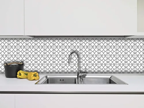 Vista 8 de Mi Alma calcomanías para azulejos en blanco y negro para despegar y pegar calcomanías de azulejos, 24 unidades, para azulejos de baño y cocina