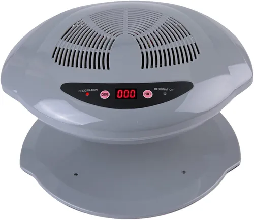 Vista 6 de Secador de esmalte de uñas profesional, 400 W, secadora de aire de doble temperatura para manos y pies, gris, 110 V