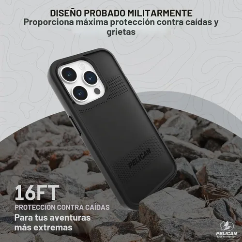 Vista 3 de Pelican Protector Series - Funda para iPhone 15 Pro de 6.1 pulgadas [compatible con MagSafe], funda magnética para teléfono con tecnología