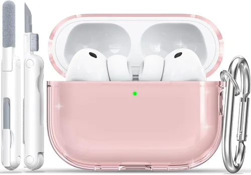 Vista 9 de RFUNGUANGO AirPods Pro Funda Transparente TPU Suave Transparente Blanco