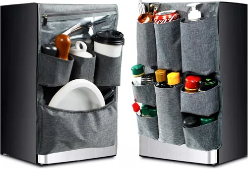 Vista 9 de Over The Fridge Organizer Storage – Organizador de mini refrigerador mejorado 2023 – Esenciales de habitación universitaria para estudiantes