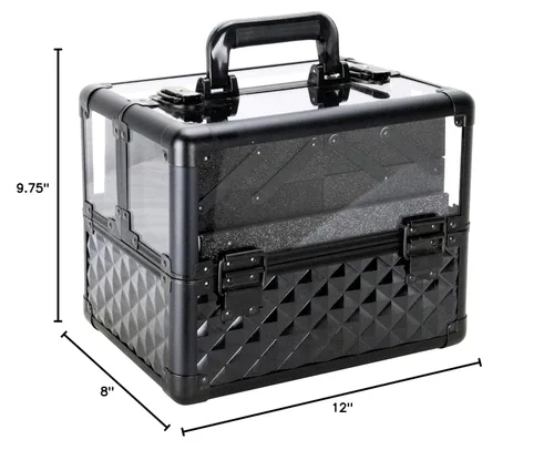 Vista 8 de Ver Beauty Estuche de maquillaje profesional con 4 bandejas extensibles, compartimento central grande, organizador de viaje con cerradura, carcasa