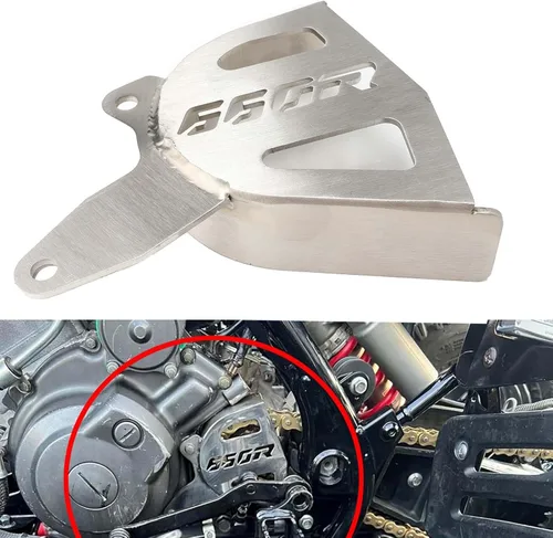 Vista 3 de Raptor 660R - Protector de caja de acero inoxidable cepillado – Cubierta de piñón resistente y guía de cadena Reemplazo directo para OEM