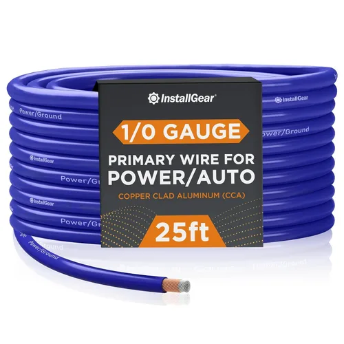 Vista 17 de InstallGear Cable de tierra de cobre calibre 1/0 (50 pies) de aluminio recubierto de cobre CAA - Cable automotriz primario, potencia