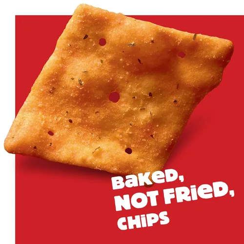 Vista 6 de Cheez-It Snap'd Chips de Galletas de Queso, Crujientes Delgadas, Aperitivos para el Almuerzo, Cheddar Crema Agria y Cebolla, Caja de 45oz (6 Bolsas)