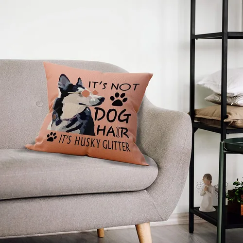 Vista 2 de Mancheng-zi Fundas de almohada Husky de 18 x 18 pulgadas, regalos de husky siberiano para amantes
